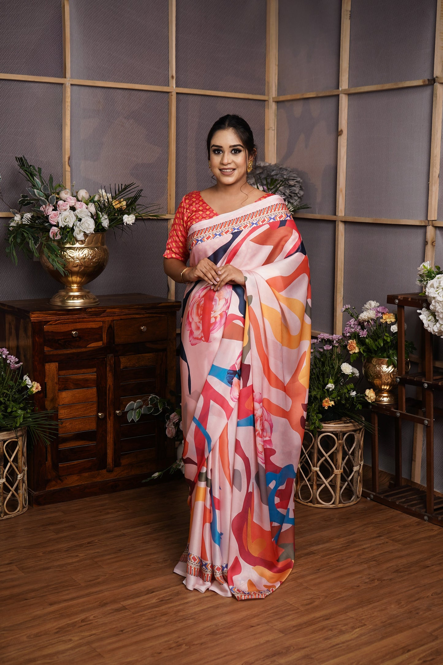 Indira | Satin Georgette Saree