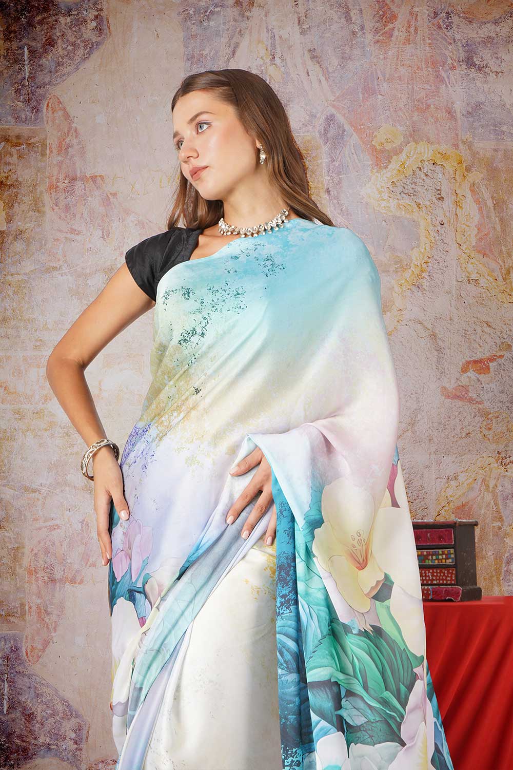 Avni | Satin Georgette Saree
