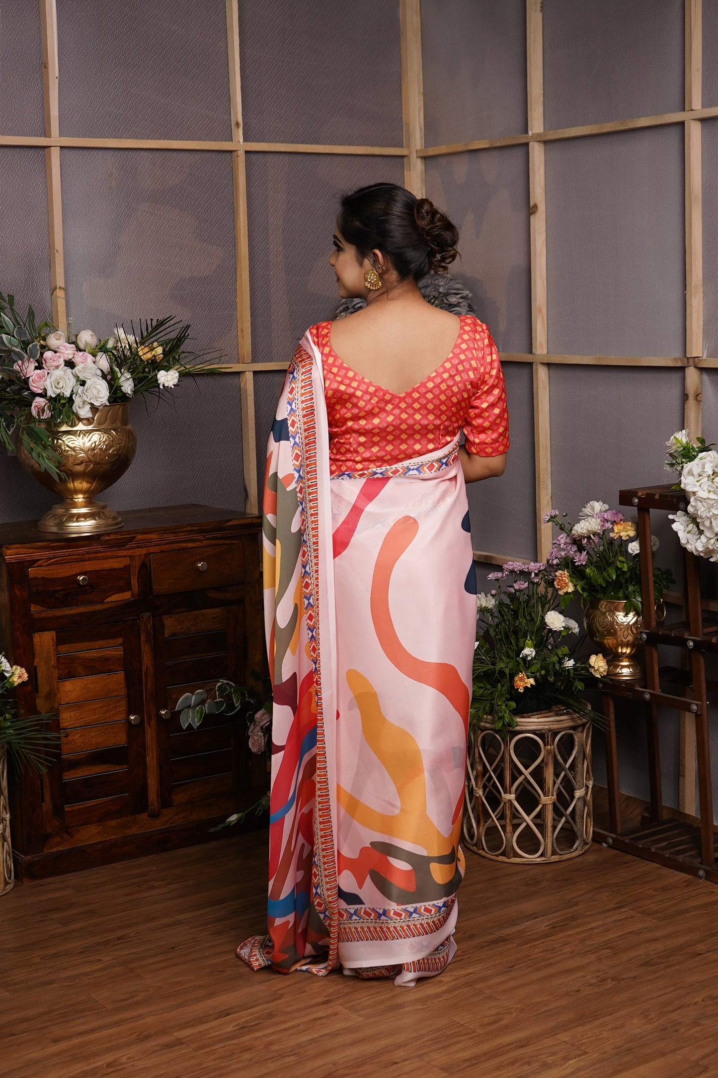 Indira | Satin Georgette Saree