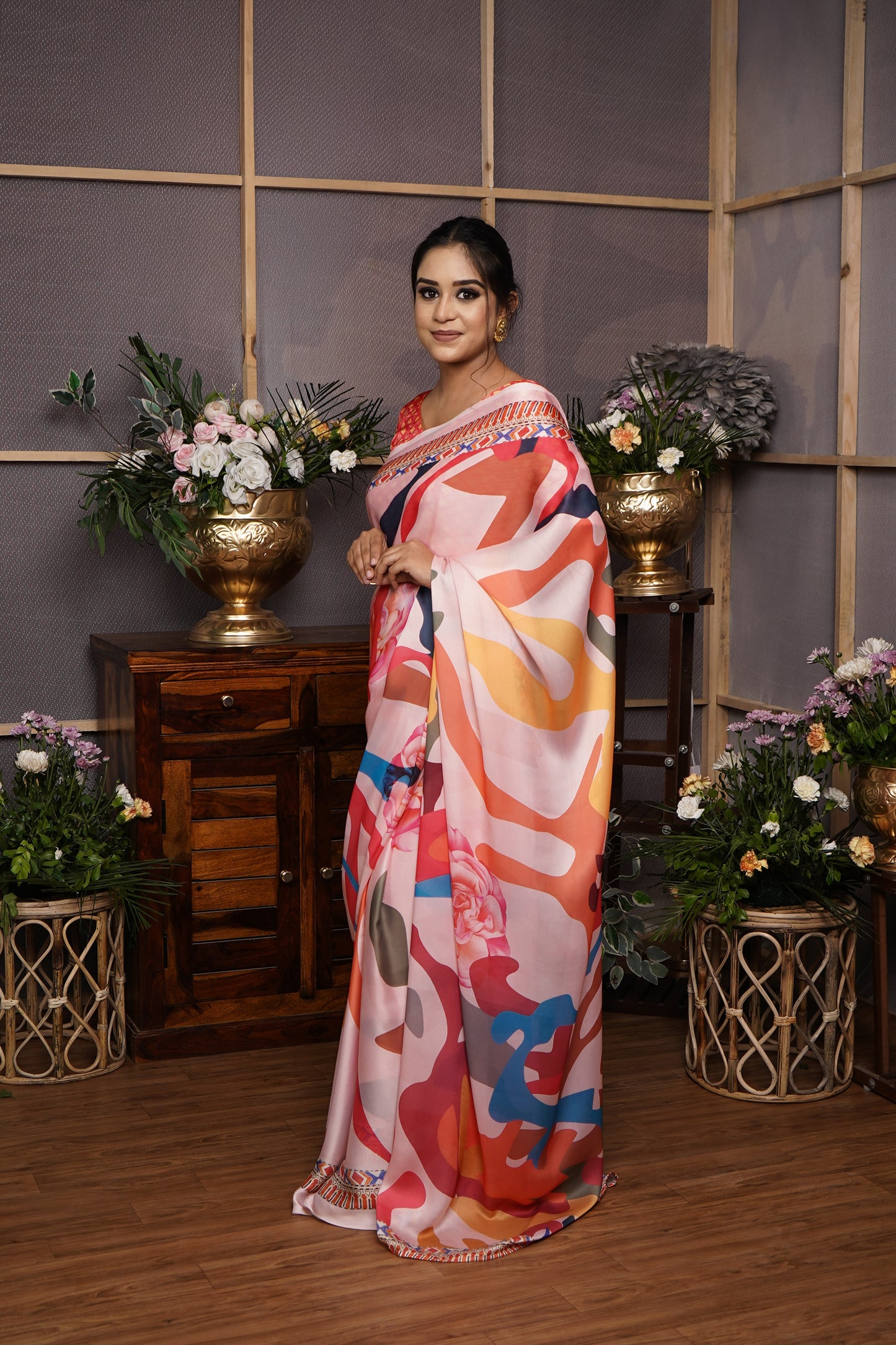 Indira | Satin Georgette Saree