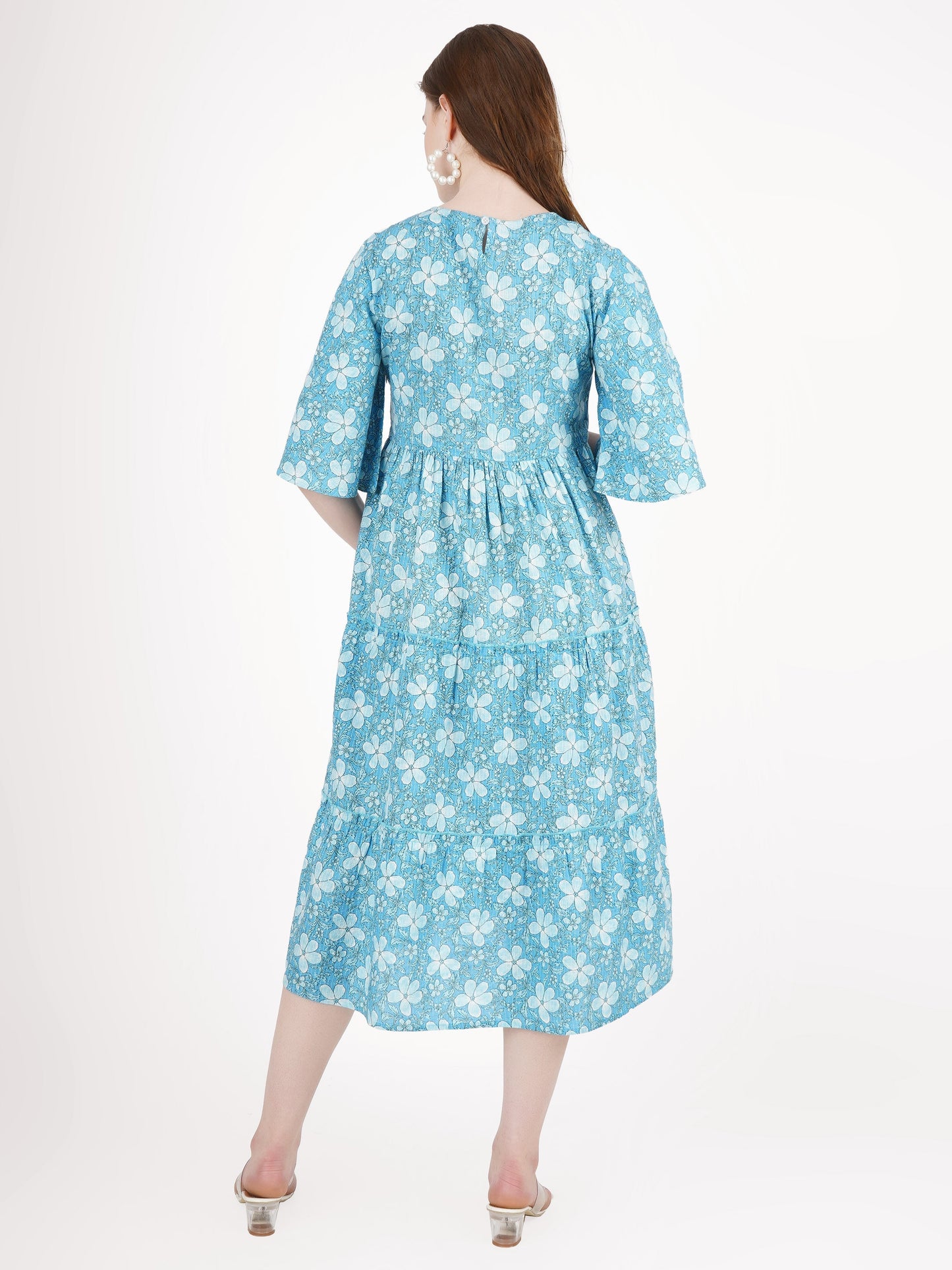 Blue and White Maternity Dress