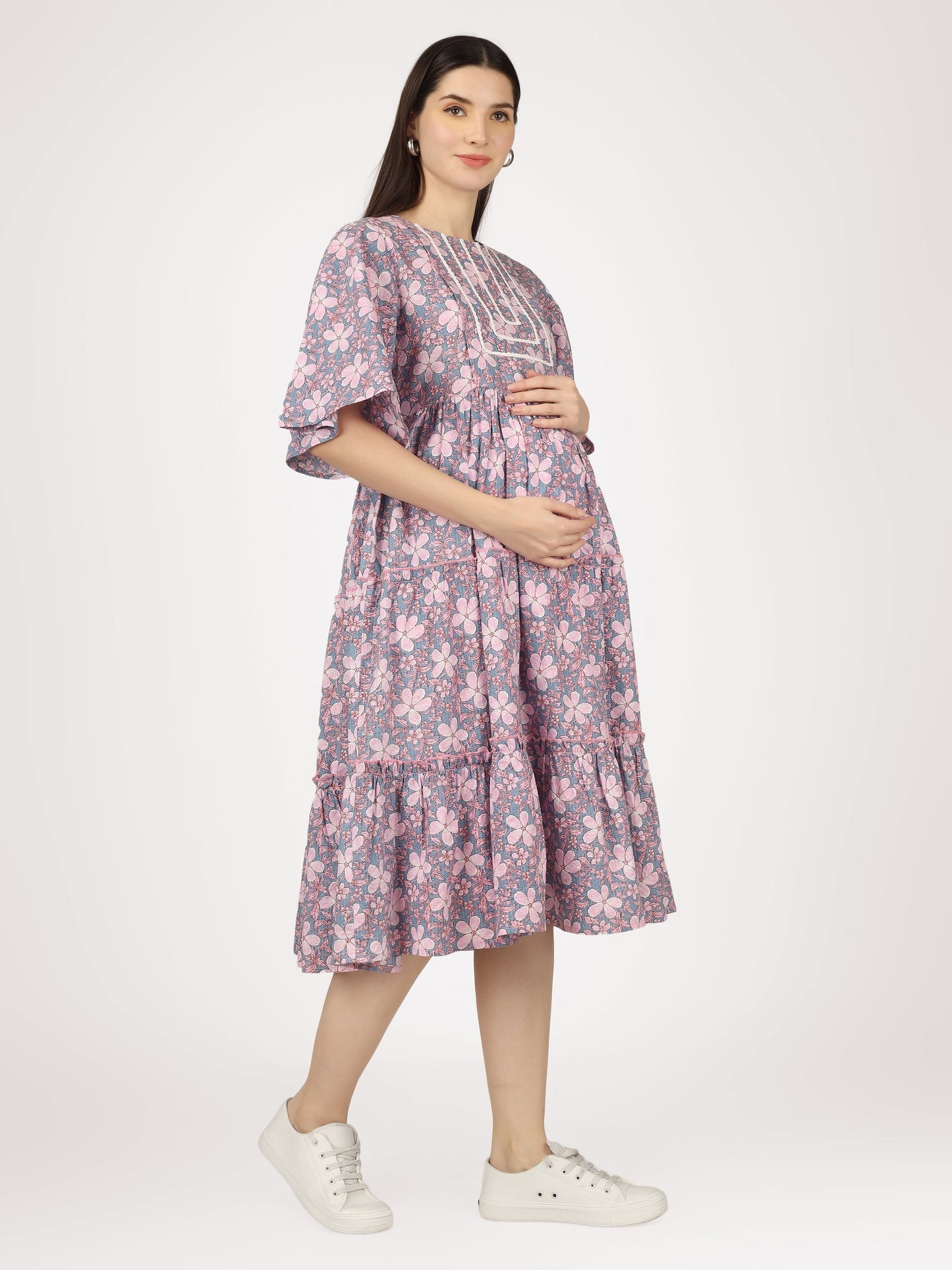 First Love Lilac - Cotton Maternity Dress