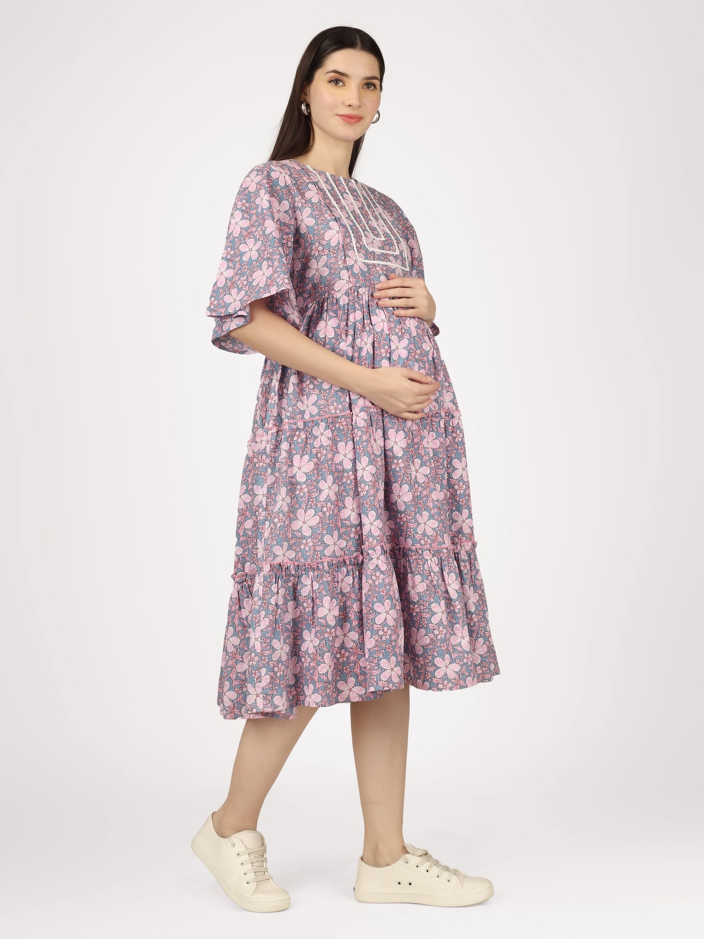 First Love Lilac - Cotton Maternity Dress