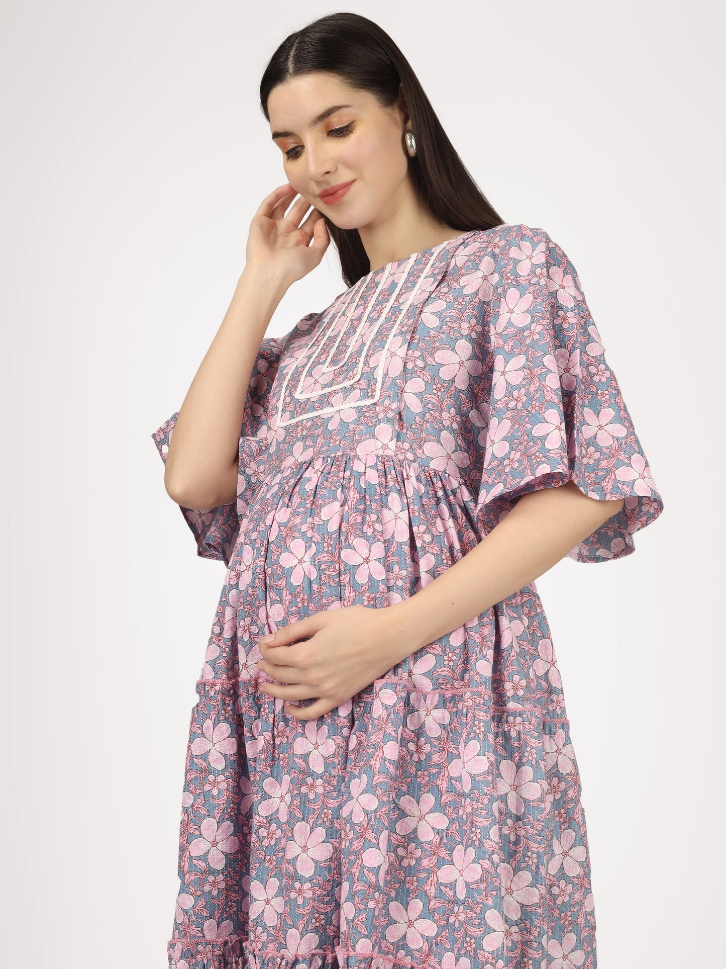 First Love Lilac - Cotton Maternity Dress