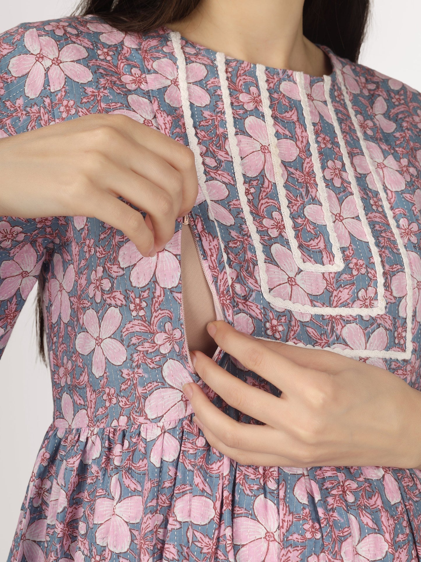 First Love Lilac - Cotton Maternity Dress