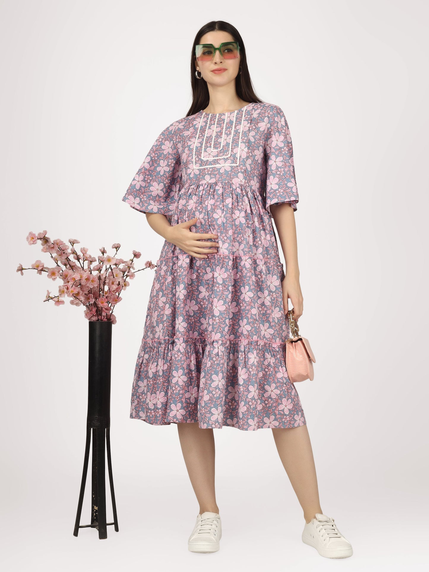 First Love Lilac - Cotton Maternity Dress