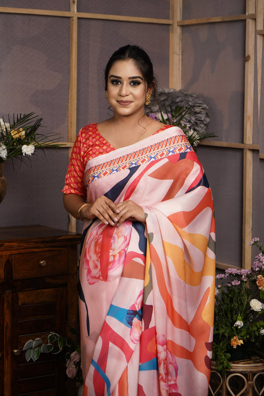 Indira | Satin Georgette Saree