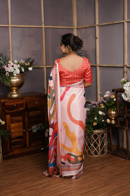 Indira | Satin Georgette Saree
