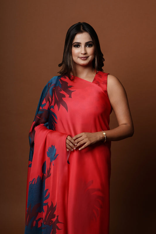 Anvitha | Satin Georgette Saree