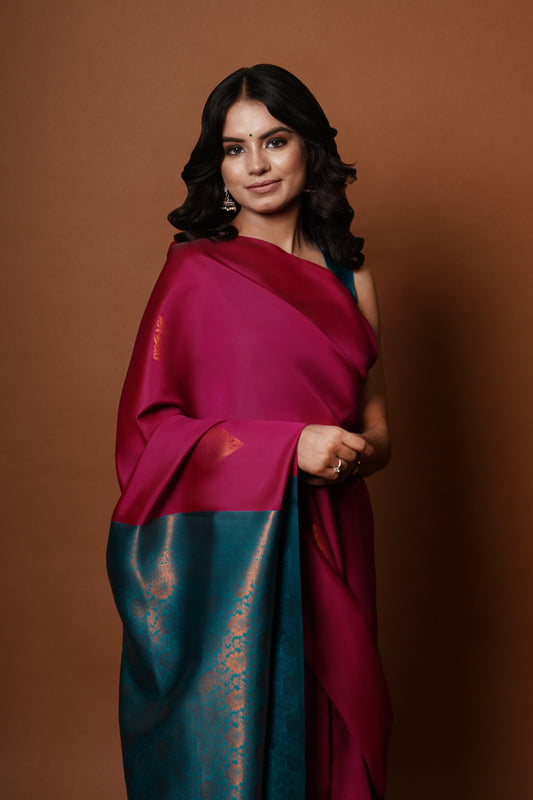 Sitara I Banarasi Silk Saree I Hot Pink
