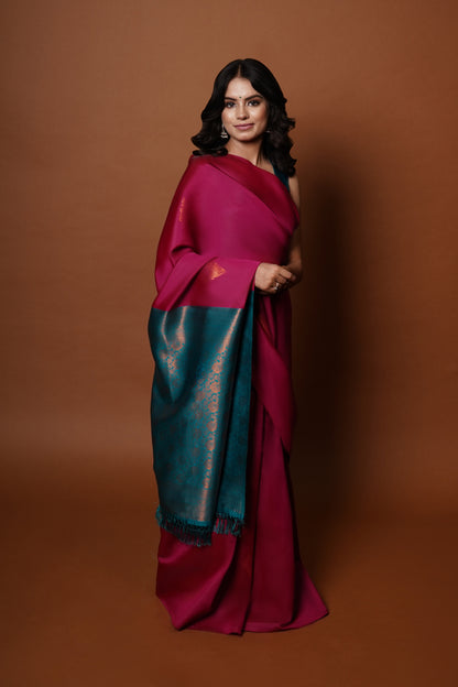 Sitara I Banarasi Silk Saree I Hot Pink
