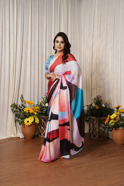 Saanvi | Satin Georgette Saree