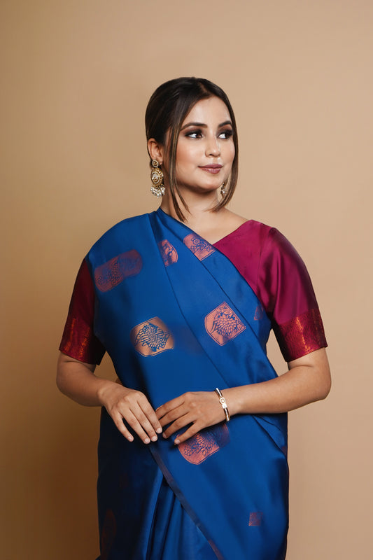 Kavya I Banarasi Silk Saree I Royal Blue