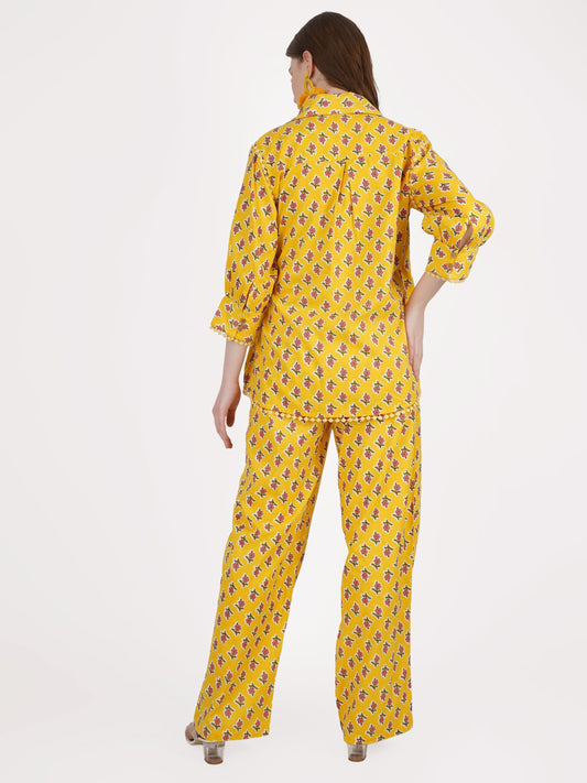 Ladua Peela Yellow Side Knot Coord Set