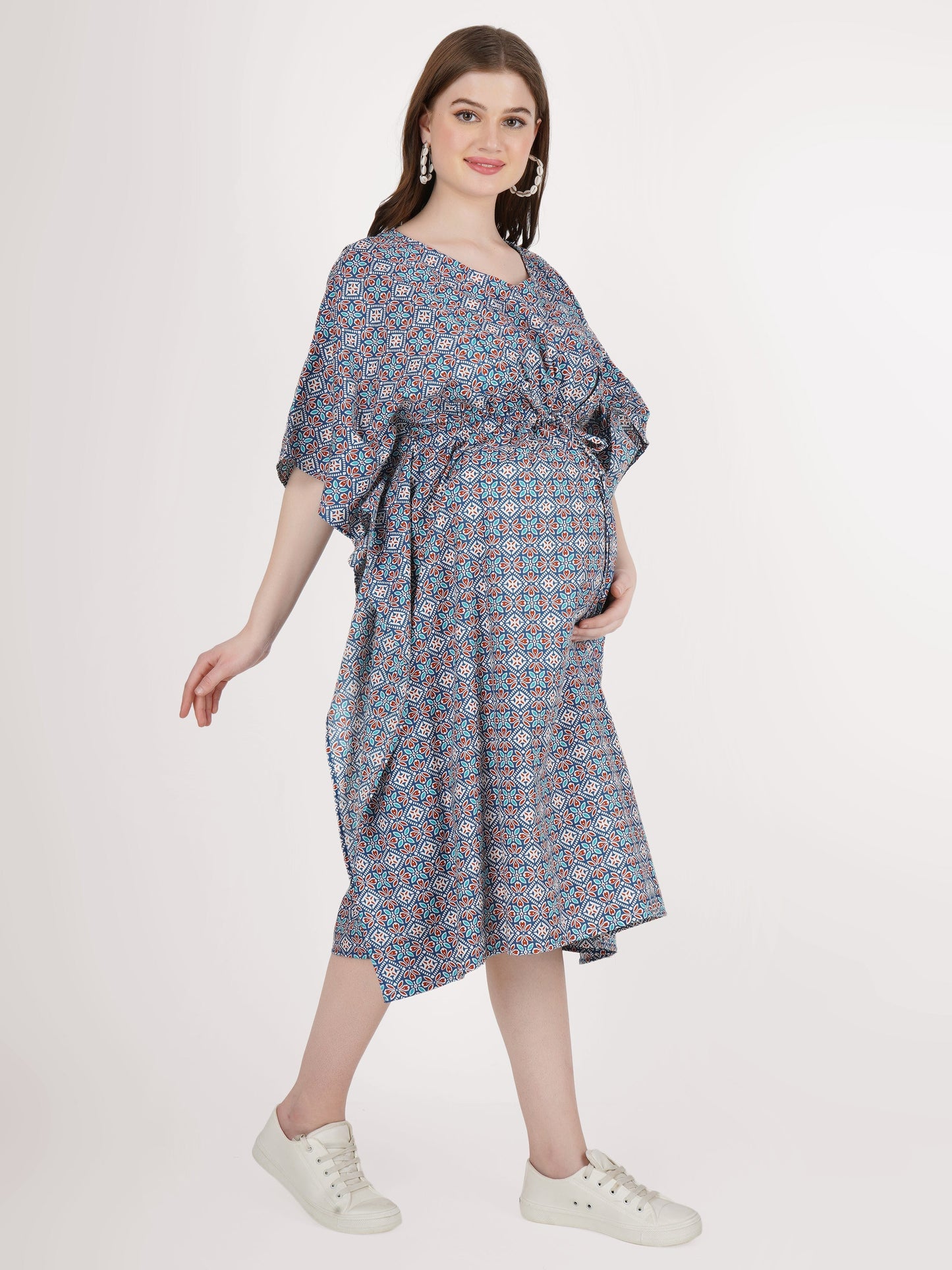 Jacha Bacha Blue Kaftan Maternity Dress