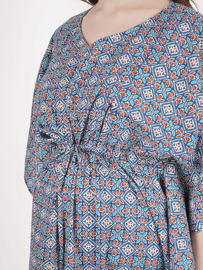 Jacha Bacha Blue Kaftan Maternity Dress
