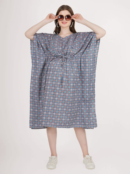 Jacha Bacha Blue Kaftan Maternity Dress
