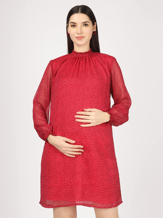 Stunner Red Moss Crepe Dress