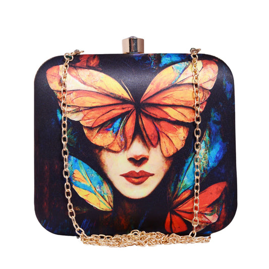 Free Spirited Butterfly Printed Clutch