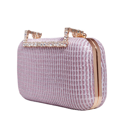 Pink Shimmery Fabric Clutch